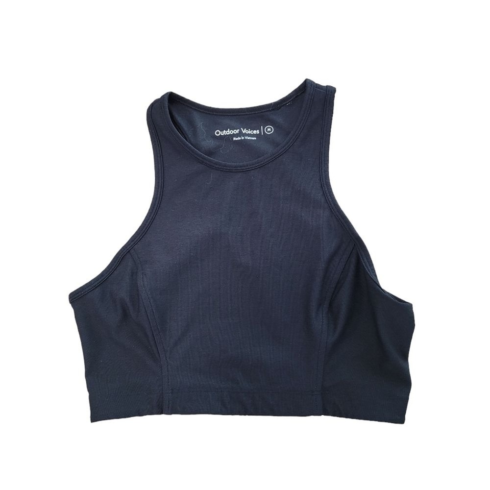 Outdoor Voices‎ Doing Things Bra Black High Neck Racerback Sports Bra Medium